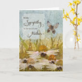 悔やみや弔慰を失った母の乱雑な花 カード (黄色い花)