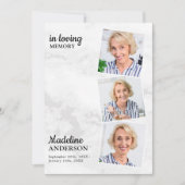 悔やみや弔慰を愛する思い出モダンに3写真葬儀 サンキューカード (正面)