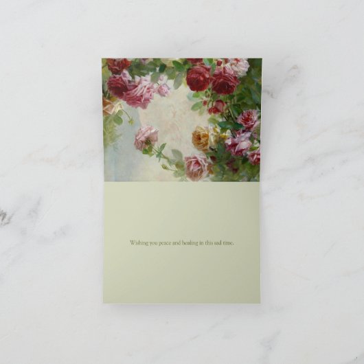 悔やみや弔慰アンティークバラお客様の損失を申し訳ない カード (内部)