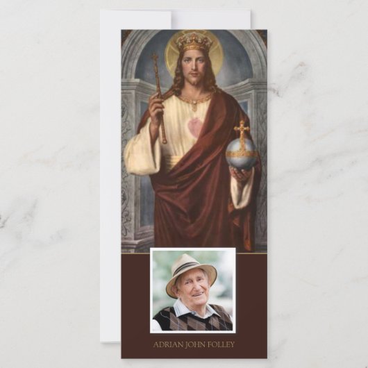 悔やみや弔慰イエズザーズ王の葬儀サンキューカード (正面)