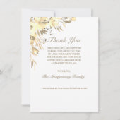 悔やみや弔慰イエローローズフローラ写真回想葬儀 サンキューカード (裏面)