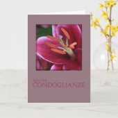 悔やみや弔慰イタリアンピンクパープルリリー カード (黄色い花)