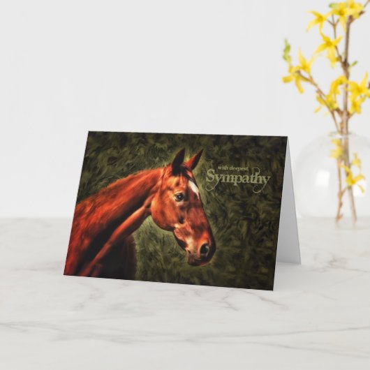 悔やみや弔慰ウェスタンウマ科のズ絵画と深いグリーン カード (黄色い花)