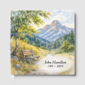 悔やみや弔慰ウォーターカラーマウンテンベンチ ゲストブック (正面)