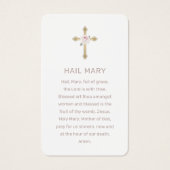 悔やみや弔慰エレガントピンクローズクロスフォト祈りの言葉カード (裏面)