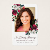 悔やみや弔慰エレガントレッドローズクロスフォト祈りの言葉カード (正面)