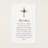 悔やみや弔慰エレガントレッドローズクロスフォト祈りの言葉カード (裏面)