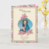 悔やみや弔慰エレガントヴァージンメアリーピンクローズ カード (黄色い花)