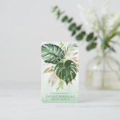 悔やみや弔慰エレガント緑化の葬儀祈りの言葉カード 名刺 (スタンド正面)