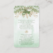 悔やみや弔慰エレガント緑化の葬儀祈りの言葉カード 名刺 (裏面)