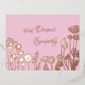 悔やみや弔慰エレガント金箔招待状はがき 箔招待状ポストカード (正面)