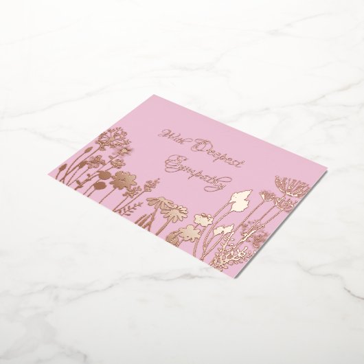 悔やみや弔慰エレガント金箔招待状はがき 箔招待状ポストカード (回転した状態)