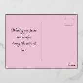 悔やみや弔慰エレガント金箔招待状はがき 箔招待状ポストカード (裏面)