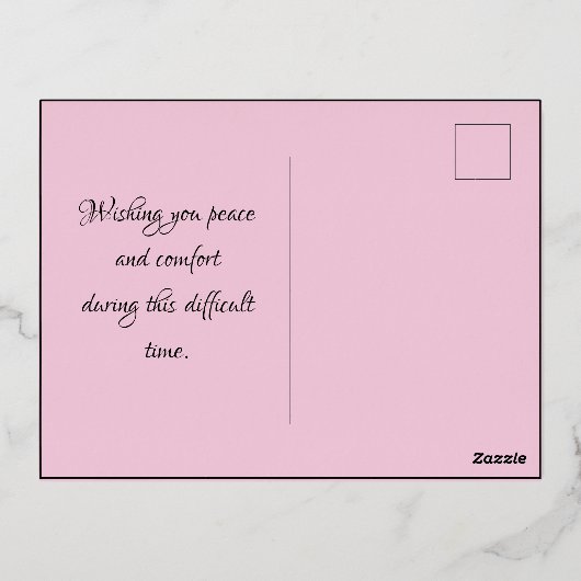 悔やみや弔慰エレガント金箔招待状はがき 箔招待状ポストカード (裏面)