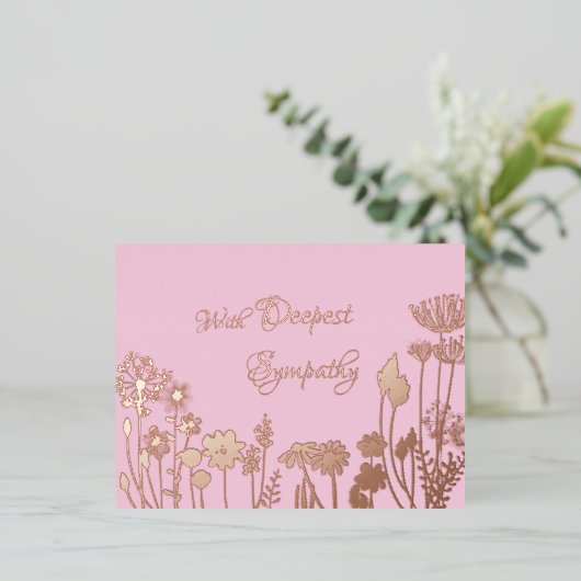 悔やみや弔慰エレガント金箔招待状はがき 箔招待状ポストカード (立ち正面)