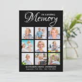 悔やみや弔慰エレガント9フォトコラージュ記念の葬儀 サンキューカード (スタンド正面)