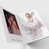 悔やみや弔慰エンジェルウィングス写真葬儀サンキューカード