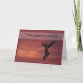 悔やみや弔慰エンジェルサンセット，宗教的 カード (正面)