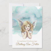 悔やみや弔慰エンジェルドヴー葬儀サンキューカード 招待状 (正面)