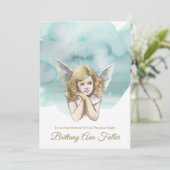 悔やみや弔慰エンジェルドヴー葬儀サンキューカード 招待状 (スタンド正面)