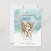 悔やみや弔慰エンジェルフォト葬儀サンキューカード 招待状 (正面)