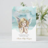 悔やみや弔慰エンジェルフォト葬儀サンキューカード 招待状 (スタンド正面)