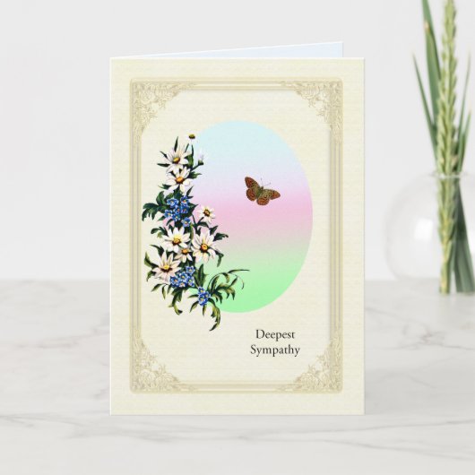 悔やみや弔慰オン損失、花 カード (正面)