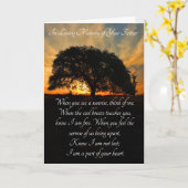 悔やみや弔慰オークの木で父のパパの記念碑 カード (黄色い花)