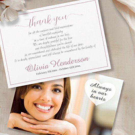 悔やみや弔慰カスタムフォト葬儀サンキューカード サンキューカード