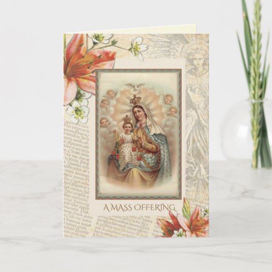 悔やみや弔慰カソリックレクイエムマスオファリングメアリー カード (正面)