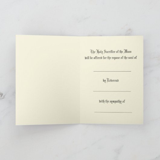 悔やみや弔慰カソリックレクイエムマスオファリングメアリー カード (内部)