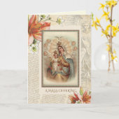 悔やみや弔慰カソリックレクイエムマスオファリングメアリー カード (黄色い花)