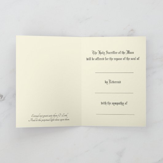 悔やみや弔慰カソリックレクイエムミサ提供イエス カード (内部)