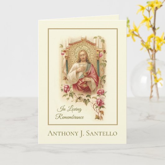 悔やみや弔慰カソリックレクイエムミサ提供イエス カード (黄色い花)