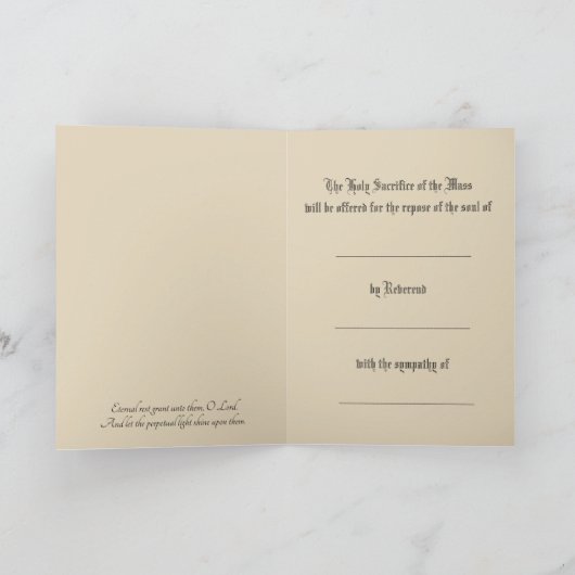 悔やみや弔慰カソリックレクイエムミサ提供イエス カード (内部)