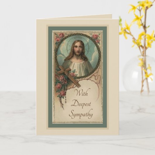 悔やみや弔慰カソリックレクイエムミサ提供イエス カード (黄色い花)