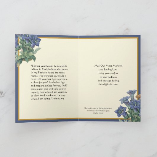 悔やみや弔慰カトリックイエズス葬祭フローラ カード (内部)