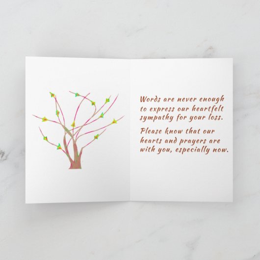 悔やみや弔慰カードの元の写真そしてスケッチ カード (内部)