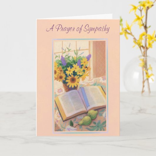 悔やみや弔慰カードの悔やみや弔慰の祈りの言葉 カード (黄色い花)