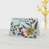 悔やみや弔慰カードを持つあなた及びあなたの家族に カード (黄色い花)