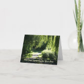 悔やみや弔慰カード太陽に照らされた道およびヤナギの木 カード (正面)