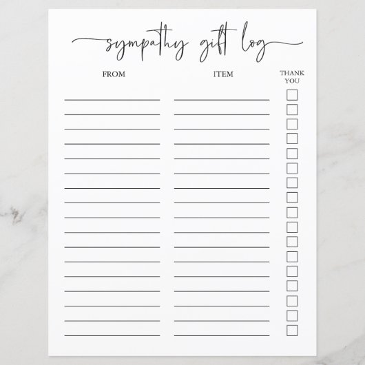 悔やみや弔慰ギフトログとThank You Tracker (裏面)