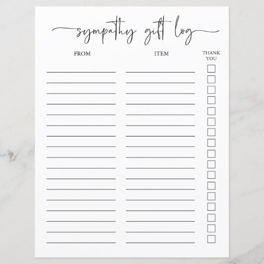 悔やみや弔慰ギフトログとThank You Tracker (正面)