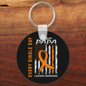 悔やみや弔慰ギフト失われたパパオレンジ白血病アワーン キーホルダー (正面)