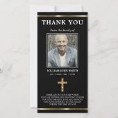 悔やみや弔慰クリスチャン金ゴールドクロスサンキュー |写真 サンキューカード (正面)