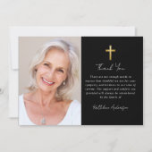 悔やみや弔慰クロスフォト葬儀 サンキューカード (正面)