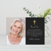 悔やみや弔慰クロスフォト葬儀 サンキューカード (スタンド正面)