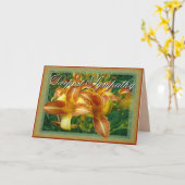 悔やみや弔慰クンフリカスタマイズ カード (黄色い花)