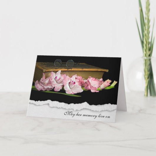 悔やみや弔慰グラジオラスオンオールドバイブル カード (正面)