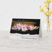 悔やみや弔慰グラジオラスオンヴィンテージ聖書 カード (黄色い花)